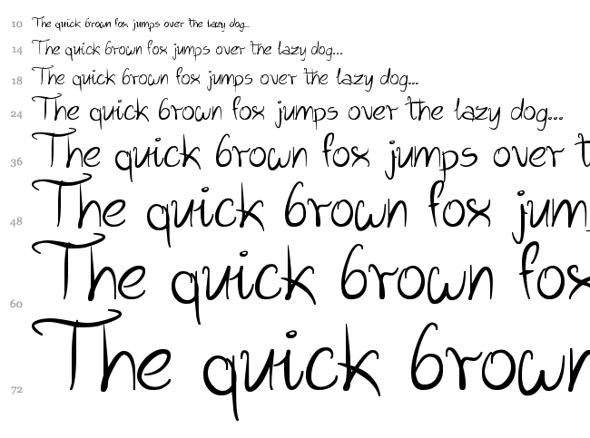Wild Script font waterfall